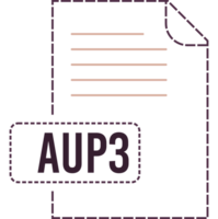 Aup3 File Format Icon Dashed Outline png