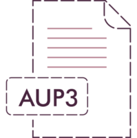 Aup3 File Format Icon Rounded Dashed Outline png
