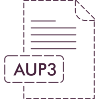 Aup3 File Format Icon Rounded Outline png