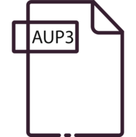 Aup3 File Format Minimal Icon With Black Outline png