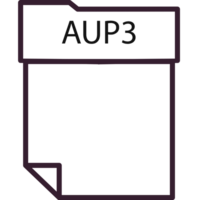 Aup3 File Format Minimal Icon With Thick Outline png