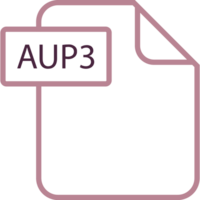 Aup3 File Format Icon Rounded Shapes Outline png