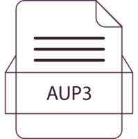 Aup3 File Icon Black Outline png