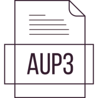 Aup3 File Icon Crisp Thick Outline Sharp Corners png