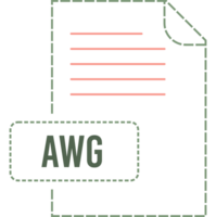 Awg File Format Icon Dashed Outline png