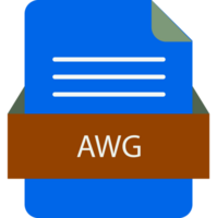 Awg File Icon With Color And Rounded Corners And Folded Doc png