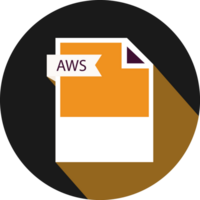 Aws File Format Icon And Black Shadow Circular Shape png