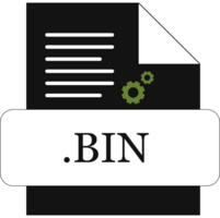Bin File Extension Icon Black Fill png