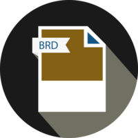 Brd File Format Icon And Black Shadow Circular Shape png