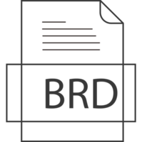 A black and white image of a document with the word brd on it png
