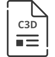 C3d File Icon Minimal Outline With Symbols png