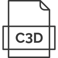 C3d File Icon Thick Outline Rounded Corners png