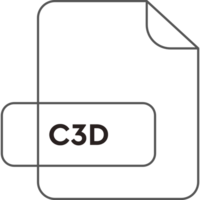 C3d File Extension Icon Raw Umber And Yellow Outline Color png