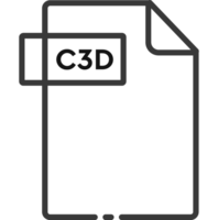 C3d File Format Minimal Icon With Black Outline png