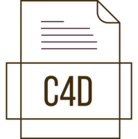 C4d File Icon Crisp Thick Outline Sharp Corners png