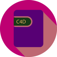 C4d File Icon Black Shadow With Rounded Corners In Circular Shape png