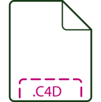 C4d File Icon Deep Rounded Outline png
