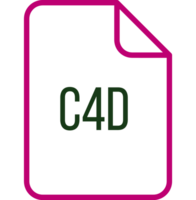 C4d File Icon Fill Rounded Corners Bold Outline png