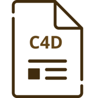 C4d File Icon Minimal Outline With Symbols png
