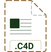 C4d File Icon Minsk Dashed Rounded Outline png