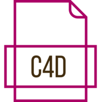 C4d File Icon Thick Outline Sharp Corners png