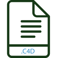 C4d File Minimal Icon With Symbol png