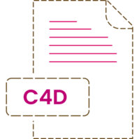 C4d Icon Black Rounded Dashed Outline png