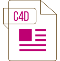 C4d Icon Inside Transparent Outline And Sharp Corners png