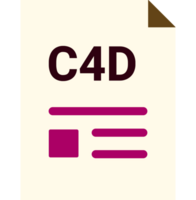 C4d With Deep And Minimal Colors And Folded Icon png
