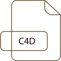 C4d File Extension Icon Raw Thicker Outline png