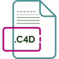 C4d File Extension Icon Little Dot And Color Fill png