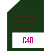C4d File Extension Icon Minimal Colro Fill png