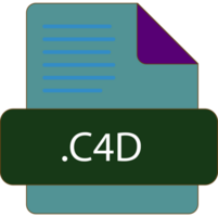 C4d File Extention Icon Old Minimal Color Fill png