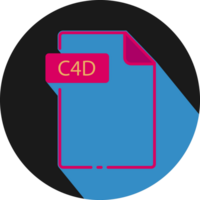 C4d File Fomat Minimal Icon With Circle Outside png