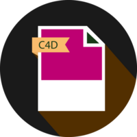 C4d File Format Icon And Black Shadow Circular Shape png