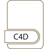 C4d File Format Icon Black Outline And Light png