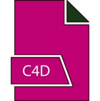 C4d File Format Icon In Shapes 2 Colors And Side Contour png
