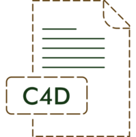 C4d File Format Icon Rounded Outline png