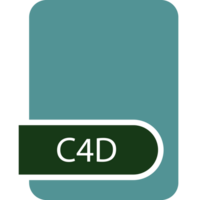 C4d File Format Icon With Contour png