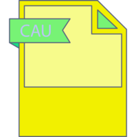 Cau File Format Icon Black Outline And Light Color Text png