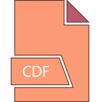 Cdf File Format Icon In Shapes 2 Colors And Side Contour png