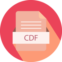 Cdf File Icon With Color And Rounded Corners And Folded Doc png