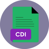 Cdi File Extension Icon Old Brick And Black Color Crisp Corners Circular Shape png