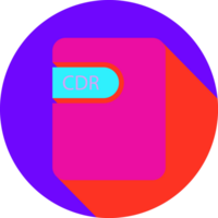 Cdr File Icon Black Shadow With Rounded Corners In Circular Shape png