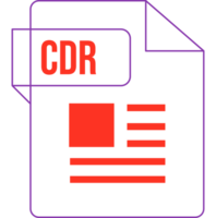 Cdr Icon Inside Transparent Outline And Sharp Corners png