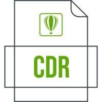 Cdr File Icon Crisp Thick Outline Sharp Corners png