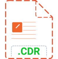 Cdr File Icon Cinnabar Dashed Rounded Outline png