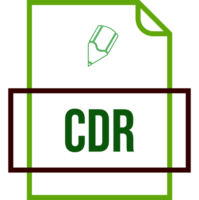 Cdr File Icon Thick Outline Sharp Corners png