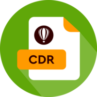 Cdr File Extension Icon Cinnabar And Curious Blue Color Circular Icon png
