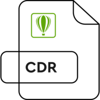 Cdr File Extension Icon Purple And Yellow Outline Color png